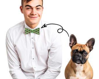 Custom Photo or Logo Bow Tie, Personalized Photo Bow tie,  Club, Christmas Gift, Custom Bowties, Wedding gift, Father's day Gift Dicky Bow