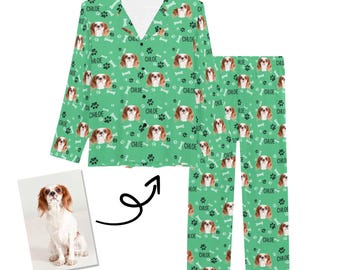 Custom Pet Photo Pajama Set, Personalized Dog Face Pyjamas