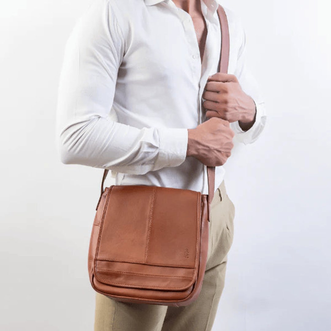 Men's Leather Side Bag 11 Tablet Bag Leather iPad Etsy