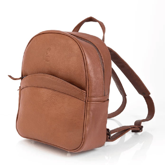 Small Designer Rucksacks Compact Leather Backpack, Petite Rucksack, Small Vintage Bag, Trendy ...