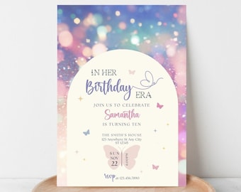 Birthday Party Invitation, ParTay Editable Invite Card Canva Template Digital Download, Taylor, Swiftie