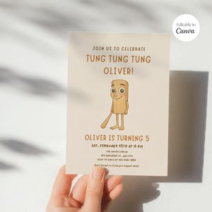Editable Tung Tung Sahur Invitation, Tung Tung Birthday Invite, Italian Brainrot, Printable Birthday Meme Party, Canva Template