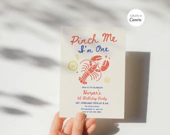 Editable Crawfish Boil Birthday Invite, Crawfish Boil Invitation, Lobster Pinch Me Invitation Card, Crawfish Boil Party, Seafood Boil