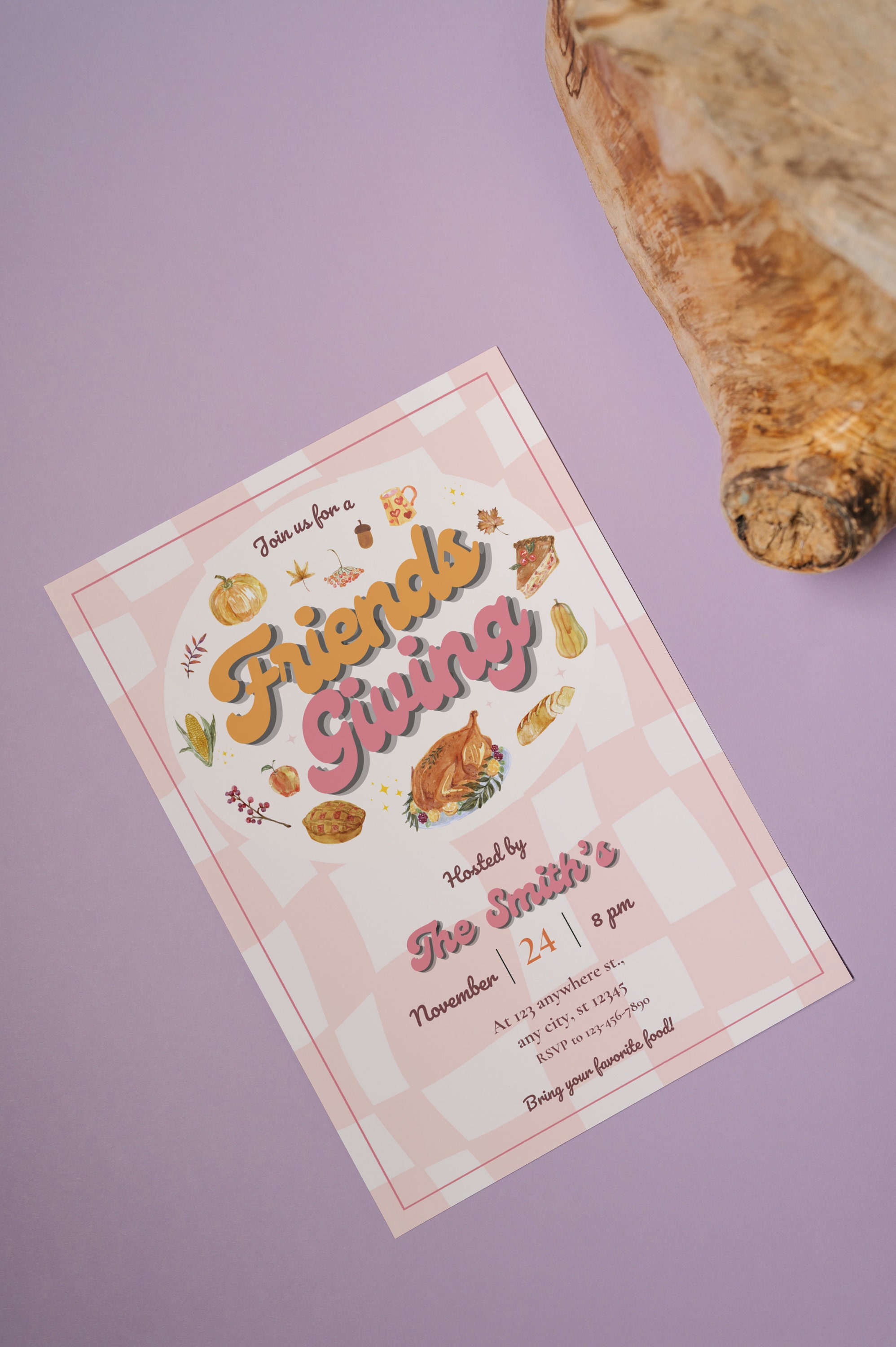 Editable Friendsgiving Invitation, Dinner Party Invite, Thanksgiving ...