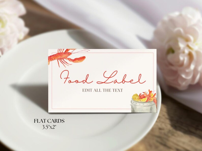 Crawfish Label Crawfish Boil Food Label, Crawfish Birthday Personalized Place Cards ...