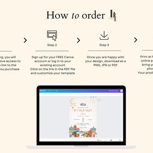 Iftar Dinner Party Invitation, Ramadan Kareem, Iftar Invite Card, Ramadhan Eid Mubarak, Ramadan Decor, Canva Template Digital Download zdjęcie 7