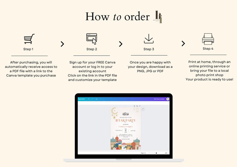 Iftar Dinner Party Invitation, Ramadan Kareem, Iftar Invite Card, Ramadhan Eid Mubarak, Ramadan Decor, Canva Template Digital Download zdjęcie 7