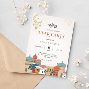 Iftar Dinner Party Invitation, Ramadan Kareem, Iftar Invite Card, Ramadhan Eid Mubarak, Ramadan Decor, Canva Template Digital Download zdjęcie 5