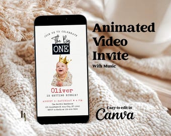 Notorious One 1st Birthday Video Invitation: Hip-Hop Theme (Canva Template)