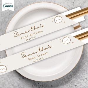 Essstäbchen-Hülsen, Geburtstags-Partydekor, Knödel-Stäbchen-Hülsen, personalisierte Stäbchen, Party, japanisches Stäbchen Japan Restaurant