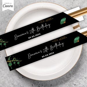 Hibachi Party Decor, Hibachi Chopstick Sleeves, Hibachi Decor, Personalized Chopsticks Party Decor, Japanese Chopsticks, Japanese Restaurant