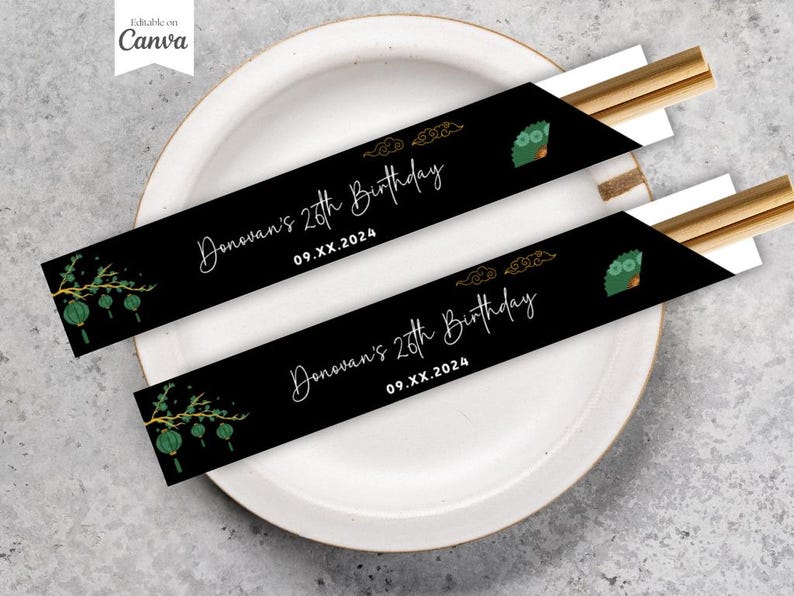 Hibachi Party Decor, Hibachi Chopstick Sleeves, Hibachi Decor