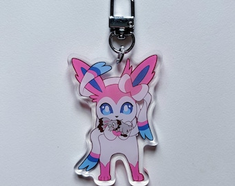 Eeveelution Sylveon Acrylic Charm Keychain