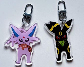 キーホルダー - ちび人間ブラッキー＆エーフィ！ - 両面アクリル