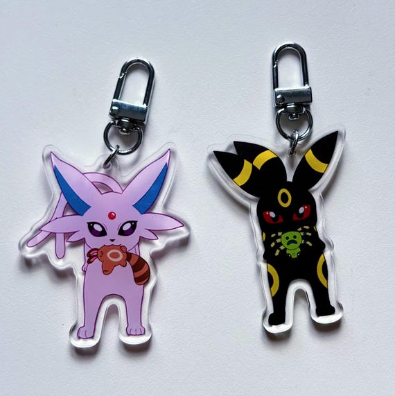イーブイ進化形 エーフィ ブラッキー アクリルチャームキーホルダー