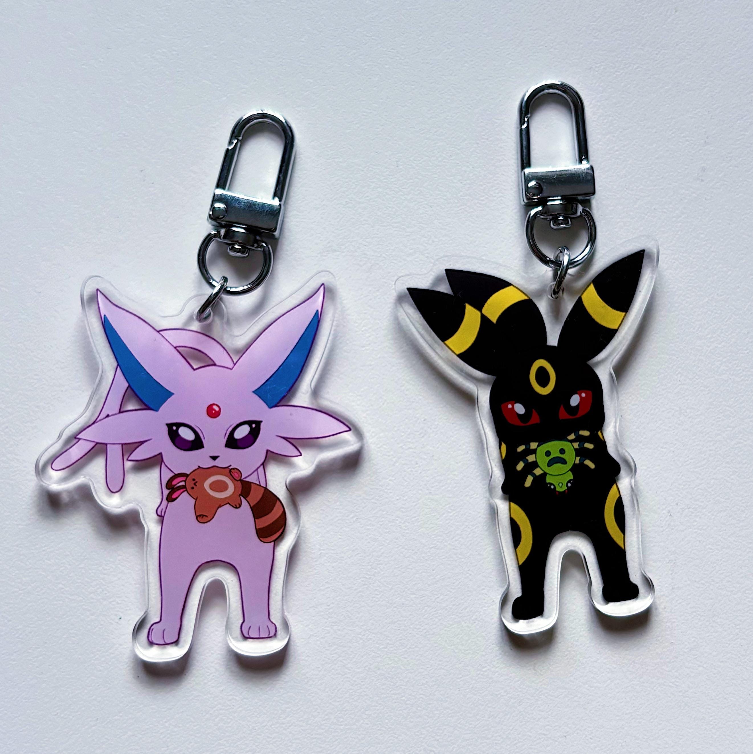 イーブイ進化形 エーフィ ブラッキー アクリルチャームキーホルダー