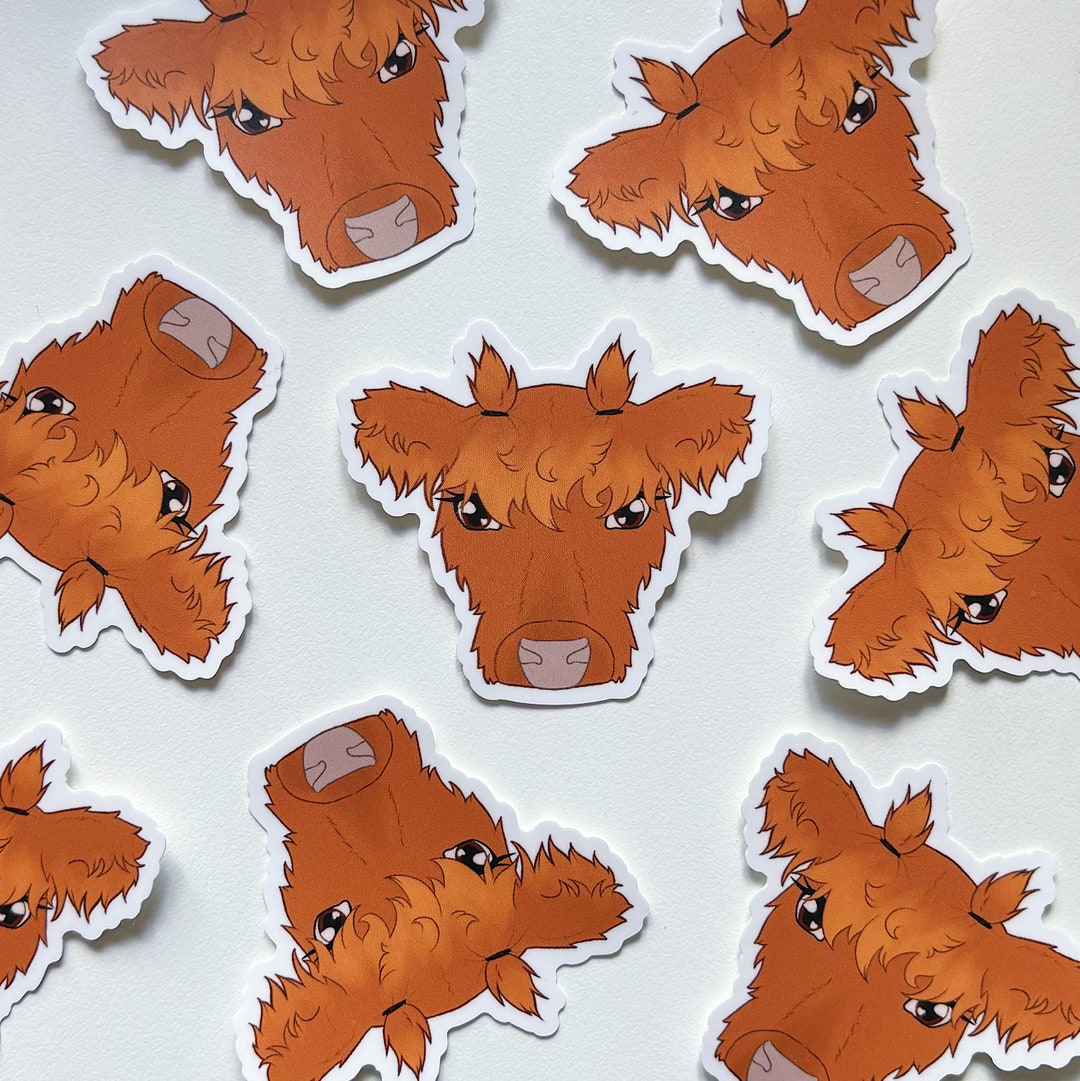 Highland Cow Vinyl Sticker Etsy