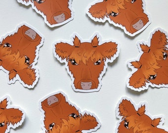 Highland Cow Vinyl Sticker