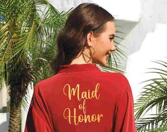 Ruffle Maid of Honor Robe, Bridesmaid Robes, Ruffle Robes, Bridal Party Robes, Bride Robe, Wedding Robe, Robe for Bridal Party, Bride Robe