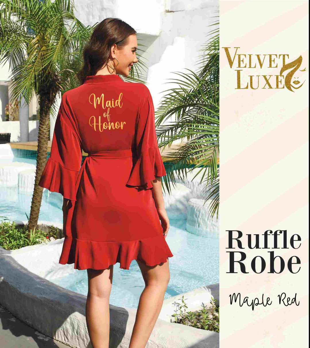 Ruffle Maid of Honor Robe Bridesmaid Robes Ruffle Robes - Etsy