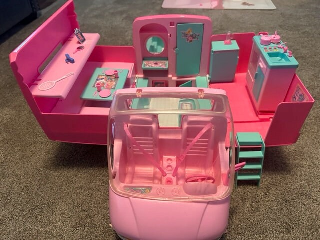 Barbie Camper Van Motorhome Vintage Mattel 1996 Pink Maxi-Van RV - Ruby Lane