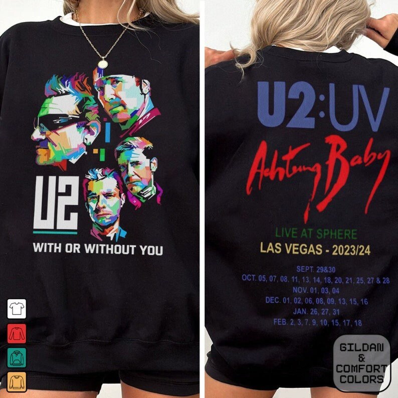 U2 Achtung Baby Live At Sphere Tour 2024 Shirt, Classic Rock U2 Tour 2024 sold by Pavel Pro