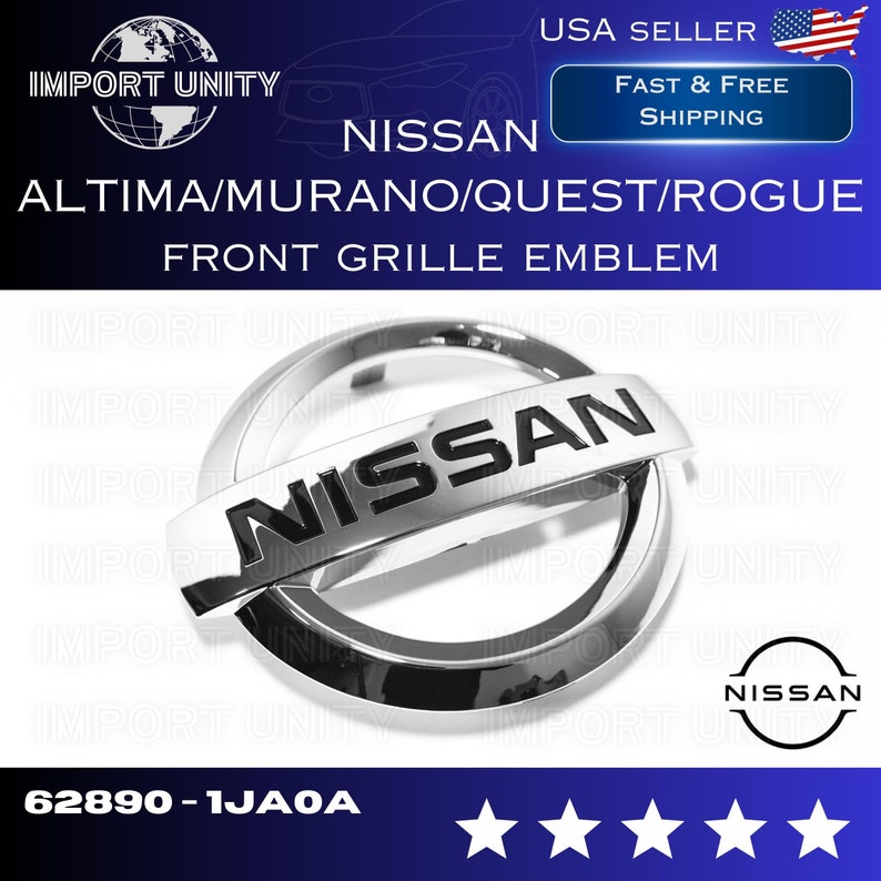 2009-2014 Nissan Maxima Front Grille Emblem Badge Chrome GENUINE OEM BRAND NEW E - Foto 7