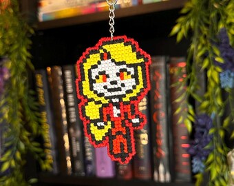 Cross Stitch Handmade Charlie from Hazbin Hotel Keychain