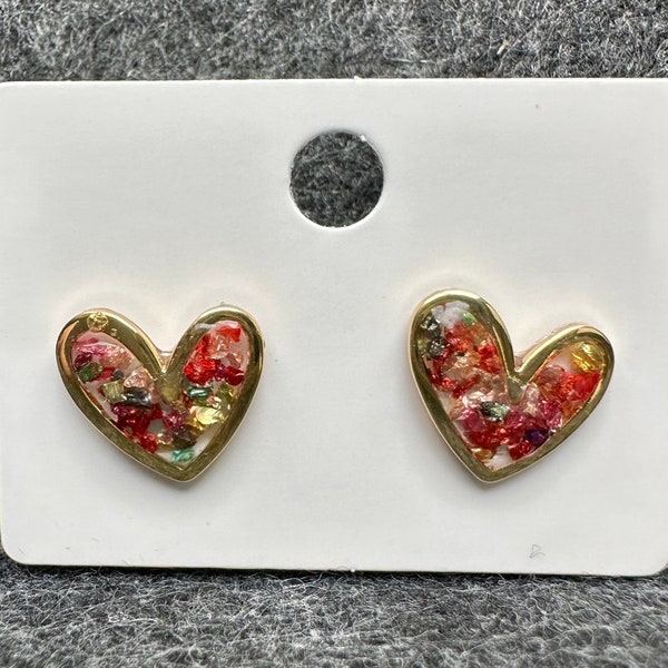 Stained Glass Heart Earrings