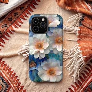 Floral Stained Glass Effect Phone Case, MagSafe 3D Mosaic Phone Case iPhone 16 15 14 13 12 11 Case Galaxy S25 S24 S23 S22 S21 Pixel 9 8 7