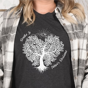 Cottagecore Clothing, Meditation Shirt, Botanical Shirt, Tree of Life Shirt, Sun And Moon Boho Shirt, Vintage Cottagecore TShirt, Yoga shirt