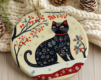 Nordic Folk Art Christmas Tree Ornament Vintage Scandinavian Christmas Gift Swedish Folk Art Norwegian Christmas Home Decor European Gifts