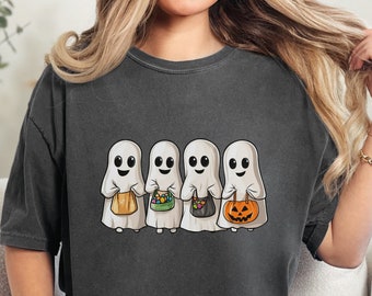 Halloween Ghost Comfort Colors® Shirt, Retro Ghost Shirt, Women's Halloween Shirt, Cute Fall Shirt, Spooky Season Shirt, Gift For Halloween