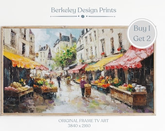 Oil Painting Samsung Frame TV Art Digital Wall Art For Frame Tv Vintage Oil Painting Digital Download  Vintage European Market Painting TV44