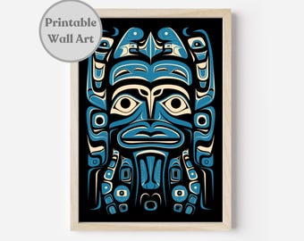 Printable Pacific Northwest Wolf Formline Art Indigenous Native Art Salish First Nations Aesthetic Traditional Haida Tlingit Tsimshian Art