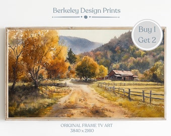 Samsung Frame Tv Autumn Trees Landscape, Frame TV Art Autumn Landscape, Fall Foliage Wall Art,  Rustic Art, Seasonal Farmhouse Home Decor