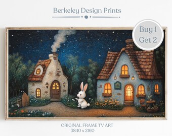 Samsung Rahmen TV Kunst Frühling Dekor, Vintage Ostern Bauernhaus Kunst, Rahmen Tv Frühling Hase Wandkunst, Ostern Drucke Bildschirmschoner Ostereier