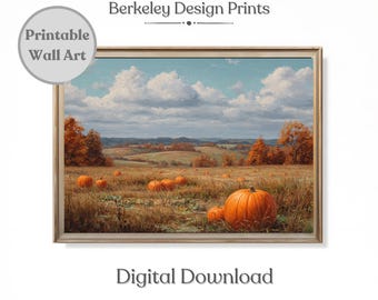Printable Thanksgiving Wall Art Fall Farmhouse Art Rustic Fall Pumpkin Oil Painting Autumn/Fall Colors Digital Print Rustic Farmhouse Decor