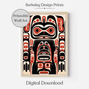 Printable Indigenous Bear Native Art Pacific Northwest Formline Art Traditional Haida Tlingit Tsimshian Art  Salish First Nations Aesthetic
