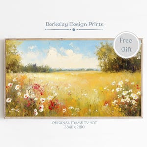 Vintage Wildblumen Wiese Samsung Tv Kunst, TV Kunst Frühlingsblumen Wiese, Wildblumen TV Kunst für Samsung, Frame Tv, Sofortiger digitaler Download