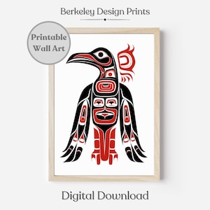 Printable Pacific Northwest Formline Art Traditional Haida Tlingit Tsimshian Raven Art Indigenous Native Art Salish First Nations Aesthetic