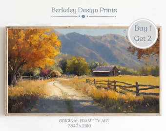 Samsung Frame Tv Autumn Trees Landscape, Frame TV Art Autumn Landscape, Fall Foliage Wall Art,  Rustic Art, Seasonal Farmhouse Home Decor