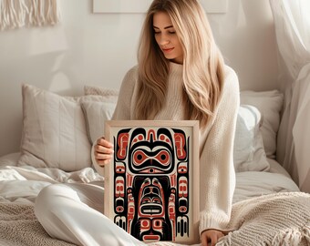 Printable Indigenous Bear Native Art Pacific Northwest Formline