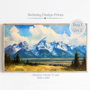 Samsung Rahmen TV Grand Tetons Aquarell Gemälde Grand Teton Nationalpark Wyoming Landschaft Bergwald Wandkunst Digitaler Download