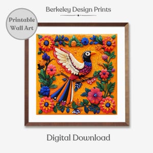 Printable Traditional Latin Folk-Art, Traditional Mexican Home Decor, Mexican Folk Art, Mexican Wall Art, Mexican Mural, Digital Download