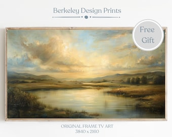 Summer Sunset Landscape Frame TV Art Rustic Scenery Vintage Style Spring Country Muted Scenery Art Instant Digital Download Art File TV44