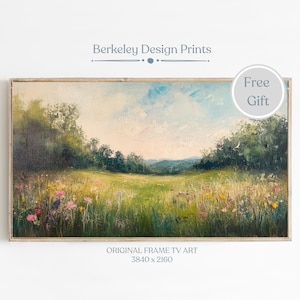 Vintage Wildblumen Wiese Samsung Tv Kunst, Wildblumen TV Kunst für Samsung Frame Tv, Tv Art Frühlingsblumen Wiese, sofortiger digitaler Download