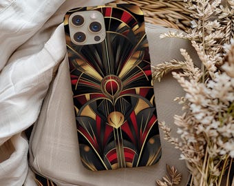 Art Deco Phone Case, Aesthetic iPhone Case, Vintage Geometric Design, MagSafe Compatible, iPhone 17 16 15 14 Galaxy S26 S25 S24 Pixel Case