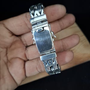 Mens Handmade  Silver 999 Byzantine Chain Bracelet