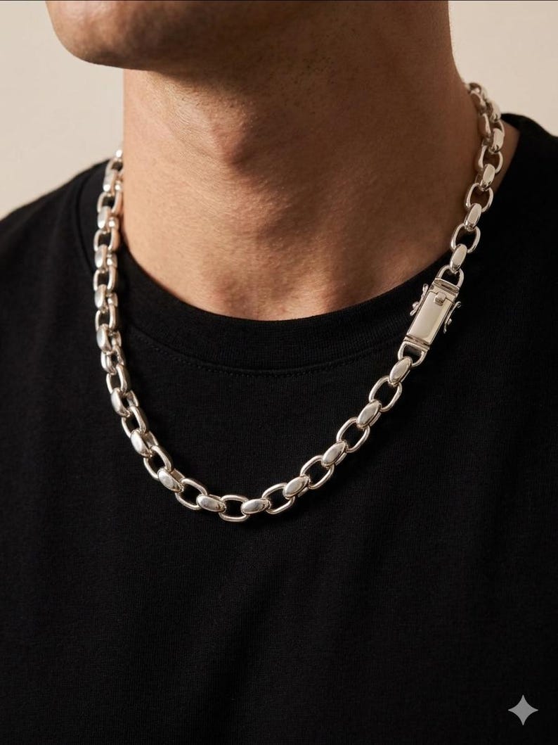 10 Mm Men s Heavy 999 Solid Silver Anchor Chain Necklace Handmade 10-mm-men-s-heavy-999-solid-silver-anchor-chain-necklace-handmade